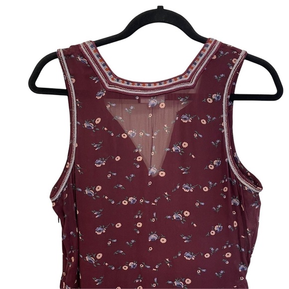 Ulla Johnson Silk Leena Floral Embroidered Burgundy Midi Dress 4 - Picture 12 of 15